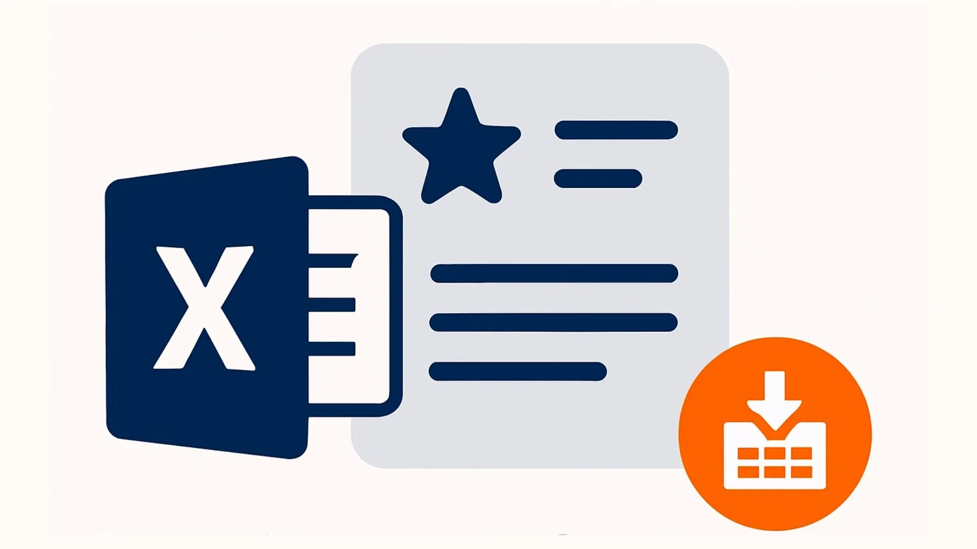 Illustration zum Excel-Export in Vergabepilot.AI – Symbol für den Export von Suchergebnissen und Favoriten als Excel-Tabelle zur weiteren Auswertung und Übergabe ins eigene CRM-System