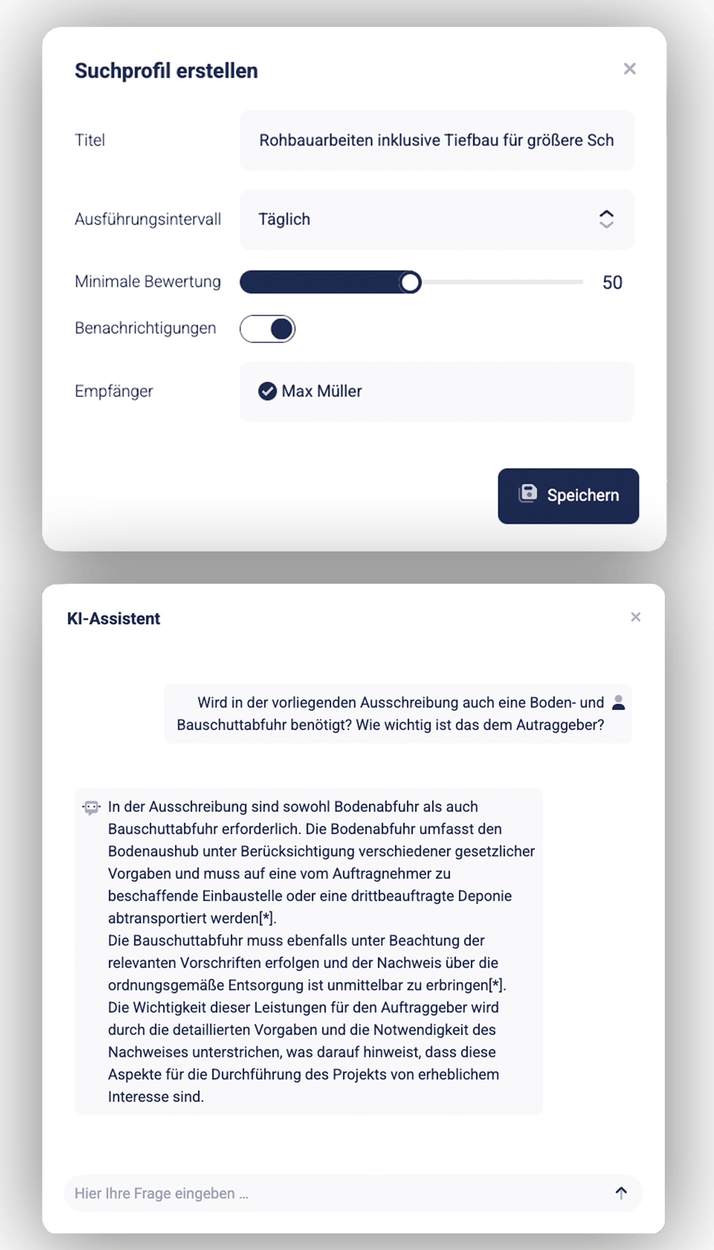 Suchprofil KI Chat